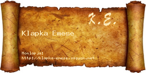 Klapka Emese névjegykártya