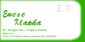 emese klapka business card